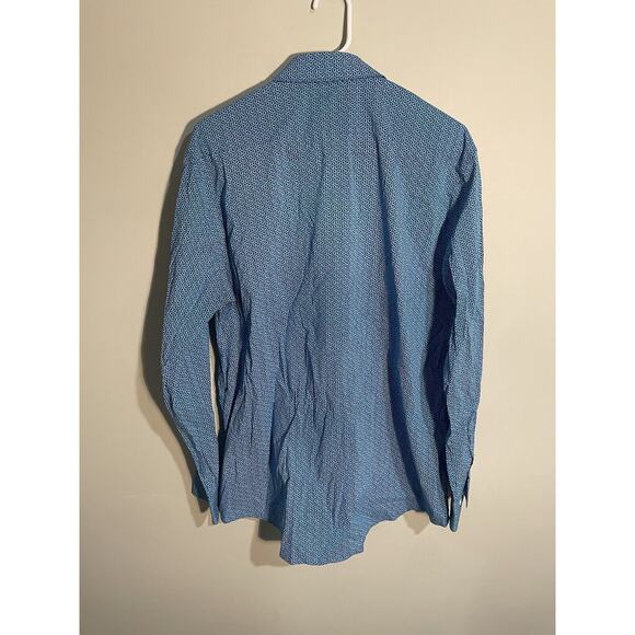 Psycho Bunny Shirt Mens 16.5 34/35 Modern Fit Stretch Blue Button Up Long Sleeve - Picture 5 of 8